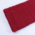 Classic dark red cable knit fabric with fringe edge for Christmas apple gift box wrap - Tweed Style Knit [Wine Red] / 1.8m*50cm