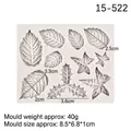 White silicone leaf mold for fondant and resin, featuring star patterns and 40g weight - 1# Leaves (8.5*6.8*1cm) / Gray