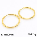 Classic 18K gold plated stainless steel round hoop earrings 18x2mm for men and women - 18*2mm Gold Ke113178-zz / A Pair Of [inner Diameters]