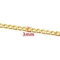 Golden 3mm wide stainless steel NK chain link for DIY necklaces and bracelets - 18K Gold Plated Curb Chain 1:1 3mm