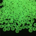 Glow in the dark acrylic letter T bead in bright green color for DIY jewelry - Letter T (100Pcs/Pack)