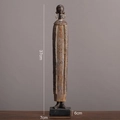 Statue de femme africaine en résine de 37cm aux tons terreux pour décor de luxe - Figurine Tribale Africaine Style C