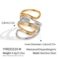 Detail eines zweifarbigen Edelstahlrings mit präzisen Maßen und einem Gewicht von 4,4 g - Zweifarbiger Gold-Silber-Stil / Gold und Silber Gemischt (YYR025319-M)