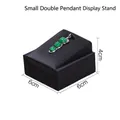 Black leather textured jewelry pendant display stand measuring 6x4cm with silver pendant - Small Double-Sided Pendant Stand (Black)