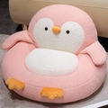Rosa Pinguin Sitzkissen für Bürostuhl aus weichem Plüsch für gemütliches Sitzen - Klein (45x25cm) / Rosa
