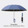 Mist blue automatic inverted umbrella with carabiner handle and 106cm diameter canopy - 23 Inch / 106cm Diameter / Haze Blue