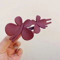 Pince à cheveux papillon bordeaux mat avec design multicouche pour femmes - Papillon / Rouge Pourpre