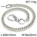 Silver punk skull hip-hop curb chain wallet strap for jeans and clothes 60cm - Style D Curb Chain (KK075-Z)