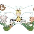Jungle theme party mask featuring cartoon lion, giraffe and elephant for kids birthday - Mask