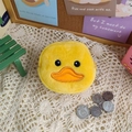 Mini portamonete a forma di papera di peluche gialla con cerniera e catenella su pizzo - Paperotta Gialla