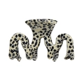 Medium wavy acetate hair claw clip featuring modern black and white spotted patterns - Milk Pattern 6cm