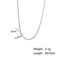 Silver stainless steel necklace with sideways mini letter V pendant on white background - Letter V