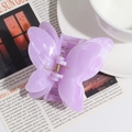 Elegant purple marble gradient butterfly hair claw clip with gold metal spring for women - Light Purple