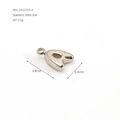 Macro detail of silver bubble letter A pendant in 304 stainless steel with dimensions - Letter A / Steel