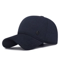 Heren baseballpet in marineblauw keperstof met metalen embleem en warme oorbescherming - Verstelbaar / Marineblauw