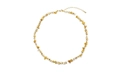 Minimalistische 18K vergulde messing ketting met witte natuursteen kralen en karabijnslot - Gouden Natuursteen Kralenketting