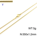 Minimalist 18k gold plated stainless steel snake chain necklace 550mm x 1.2mm - Gold 1.2mm Snake Chain (KN203739-Z)