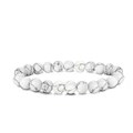 Bracciale di perline in turchese bianco e marmo con venature naturali grigie e corona - Turchese Bianca Nazionale 00