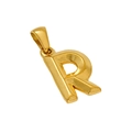 Ciondolo lettera R in acciaio inossidabile placcato oro 18K con finitura lucida - Lettera R (R-Pendente)