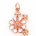 Ciondolo a margherita in oro rosa con smalto bianco per la creazione di gioielli fai-da-te - Stile A / Oro rosa