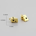 Detailed view of cheese-shaped gold pendants with precise dimensions 11x6.5x5.5mm - Antique Gold