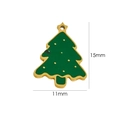 Colgante de árbol de Navidad de esmalte verde y oro con medidas 15mm por 11mm - Árbol de Navidad