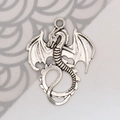 Antique silver dragon charm in zinc alloy for DIY jewelry and handicraft making - Antique Silver
