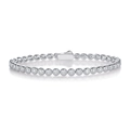 Dettaglio del bracciale tennis in argento S925 con pietre moissanite rotonde - Bianco Argento (Moissanite 2.5mm)