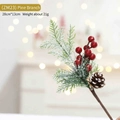 Artificial Christmas cedar branch with red berries and pine cone, size 28x13cm - (ZM23) Pine Branch