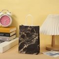 Detail of luxury black and gold marble pattern gift bag with white paper handles - Black Gold Marble 15x11x6cm