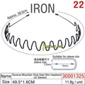 Black wavy metal hairband with protective rubber tips for comfort and secure fit - Reverse Mountain Iron - With Protective Sleeve