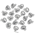 Polished silver heart charms in a 9mm x 8.5mm size for DIY stainless steel jewelry - Heart / Silver