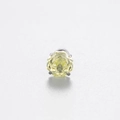 6mm yellow millennium rose cut zircon stud earring with silver titanium steel base - Single Piece / Apple Green