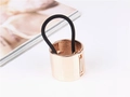 Support de queue de cheval en alliage or rose avec élastique noir pour accessoires - Or rose