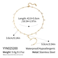Dettagli tecnici della collana a Y dorata con perle in acciaio inossidabile tecnico - Stile Perla a Forma di Y Dorato (YYN025200)