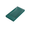 Dark green rectangle silicone soap box with drainage design and embossed SOAP BOX text - Minimalist-Emerald Green