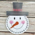 Calendario dell'Avvento pupazzo di neve in legno con naso a carota per Natale - Pupazzo di neve