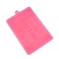 Pink 24-cavity food grade silicone ice cube tray with ICE CUBES embossed text - Rose Red (With Lid)