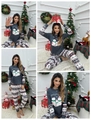 Completo relax natalizio da donna grigio con stampa pupazzo di neve e pantaloni Fair Isle - S / Adulto