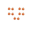 Detailed view of 10 pieces of orange round enamel pumpkin pendants with gold plating - 1#-Orange Round Pumpkin