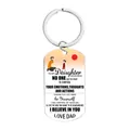 Stainless steel army tag keychain for daughter with colorful father-daughter illustration - CW0060 Dad Inspirational