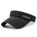 Visière de sport noire avec logo NY&JA et bord large pour la course et le golf - Réglable / Noir