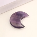 Polished purple amethyst crescent moon pendant for DIY jewelry and crafts - Fluorite