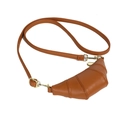 Brown faux leather croissant-shaped shoulder bag for children with adjustable strap - Brown
