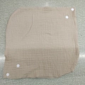 Soft muslin cotton baby bib in khaki featuring adjustable white plastic snap buttons - Khaki (41#)