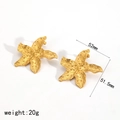 Orecchini a lobo a forma di stella marina in oro 18K acciaio da 52mm con peso - Stile Stella Marina Texturizzata (TE6566)
