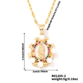 Dettaglio pendente Vergine Maria 2,5x2cm con zirconi colorati e perle eleganti - Stile Perla Zircone Colorato Oro (N01205-2)
