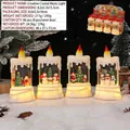 Lanterna natalizia luminosa con Babbo Natale e pupazzo di neve per decorazione e regali - Stile Candela Pupazzo di Neve e Albero (2456)