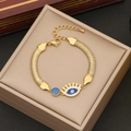 Bracelet serpent bohème en acier doré avec pendentif œil bleu dans un coffret cadeau - 1# Œil du Diable