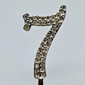 Number 7 silver birthday tiara accessory with sparkling rhinestones for party cake - Number 7 Topper / Silver